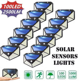 100 LED Solar Lights Outdoor Solar Wall Lamp PIR Motion Sensor Lamp-TI00840-Veeddydropshipping